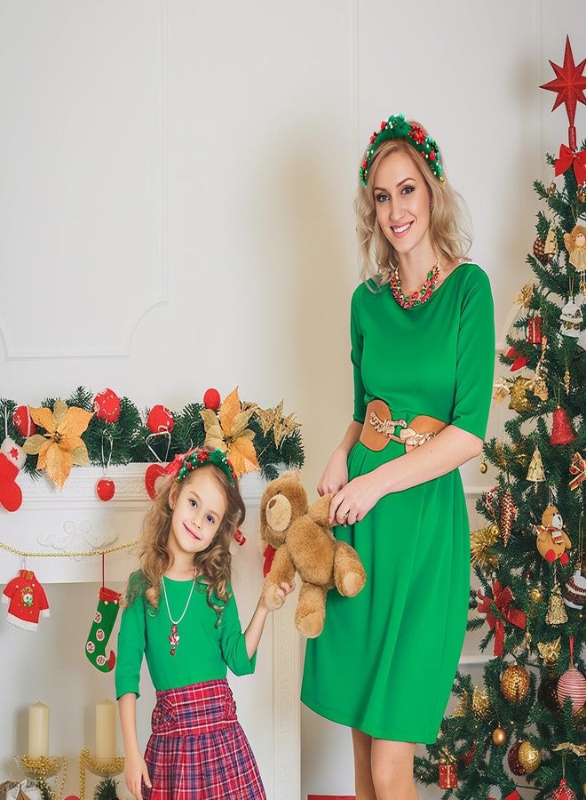 طوق شعر نوربياريز لعيد الميلاد للنساء، طوق شعر معقود مزين بأحجار الراين اللؤلؤية، لا ينزلق بسهولة، إكسسوارات شعر لطيفة لعيد الميلاد - Image 5